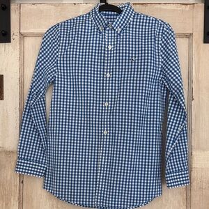 Vineyard Vines Blue and White Checkered Kids Button Down Shirt